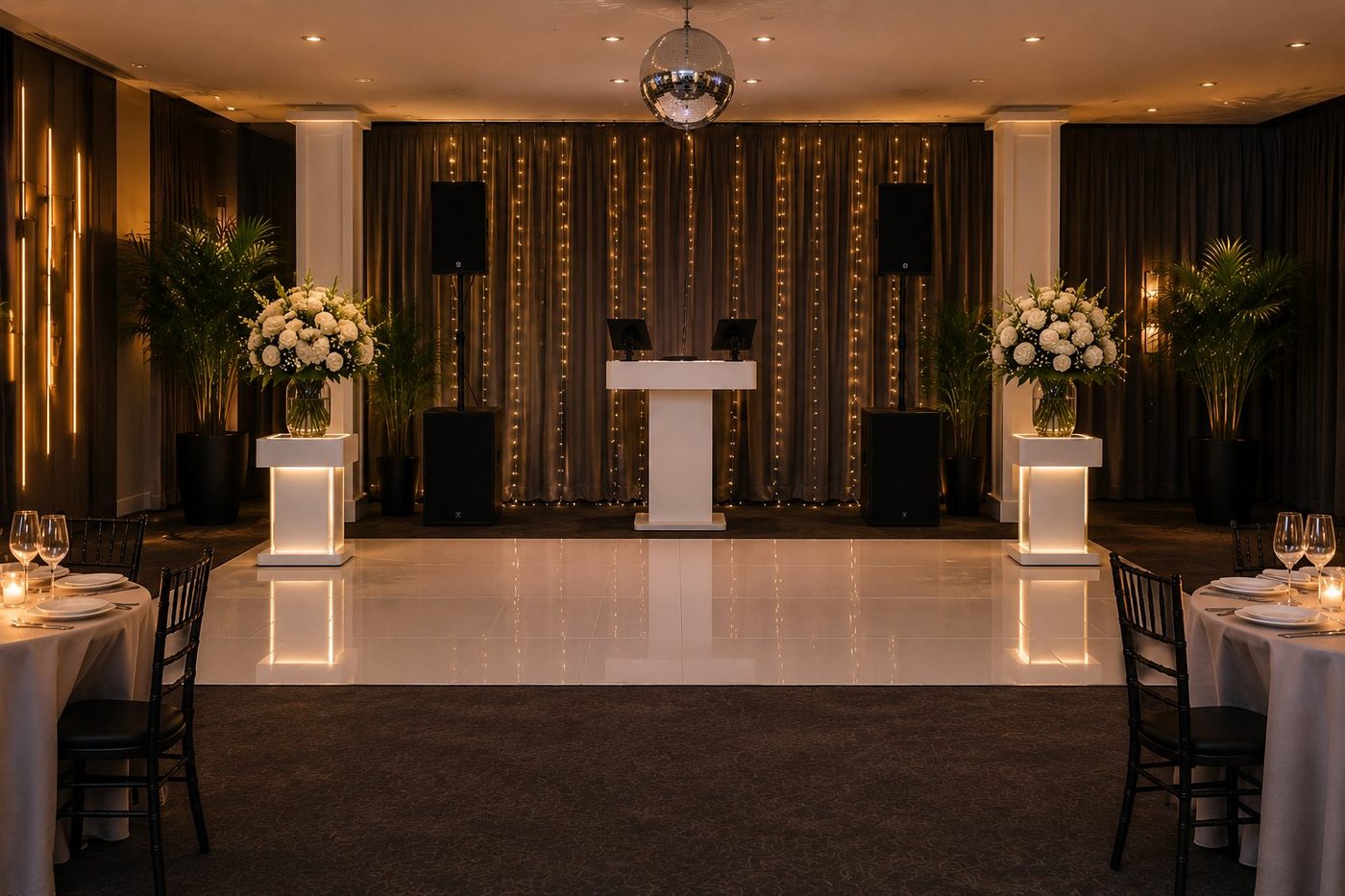 ACD Furniture illuminated lighting stands and event podium at venue
